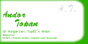 andor topan business card
